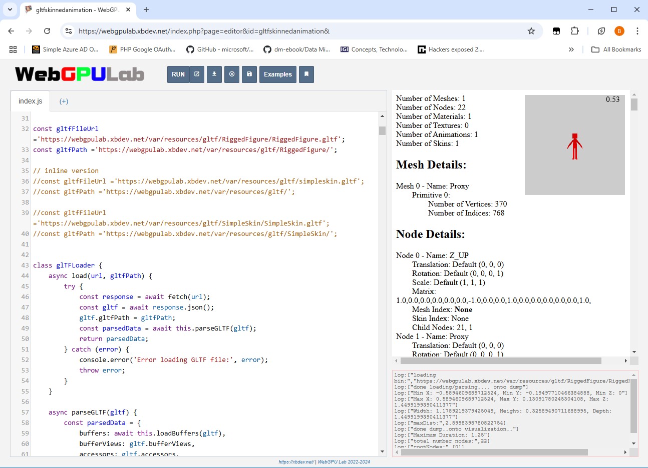 Standalone glft file loader, dumper and viewer - available to edit and tinker with in the WebGPU lab - a fun and powerful learn...