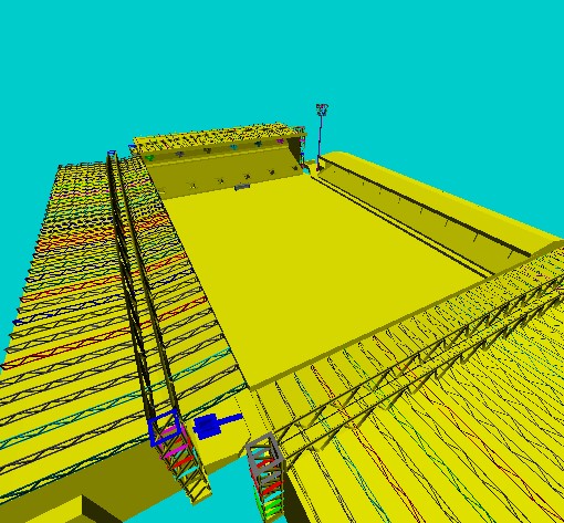 Output for the example OBJ Loader - loads in a 3d model of a Stadium