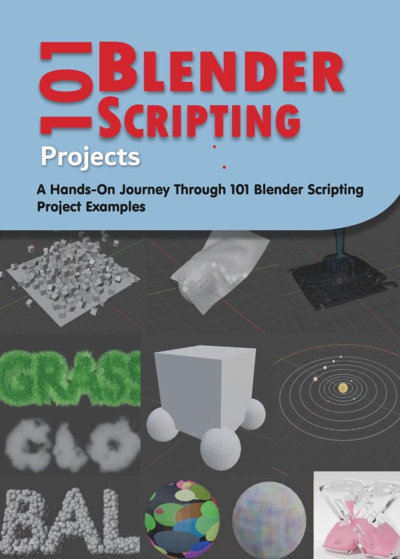 Did you know Blender has its own internal scripting engine? What is more, this engine uses 'Python'! Getting started with Blender scripting - and keeping yourself motivated with a range of projects - while not getting overwhelmed isn't easy! Yes, it's fun and exciting - but reading tutorials and looking at other peoples examples is a bit boring after a while - the solution was the 101 project series - this gives you a hands on resource - so you can use it to learn Blender Scripting, while building up your portfolio - or as a quick look-up - it also gives you a book that you can work through actively!  As you work through the projects, they continue to grow in complexity while introducing new areas and topics that you can build on.