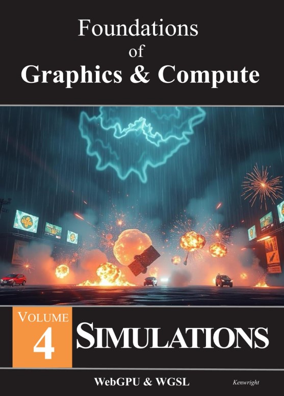 Simulations take your GPU on the web to a whole new level! Don't just think about pixels and graphics! Your GPU can simulate thousand of interacting rigid bodies, ragdolls, fluid simulations and more! Learn about simulation wiht the WebGPU and WGSL. 