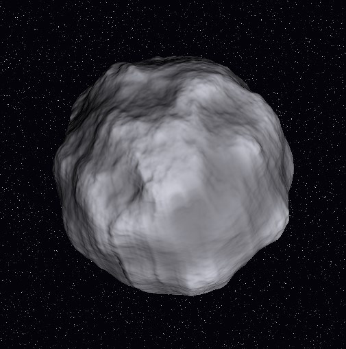 Instead of a planet - we can create little astroid - we also swap the background gradient to stars so it looks mor correct.