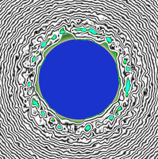 Show the 2d cross section of the planet and cloud (with height lookup color gradient).