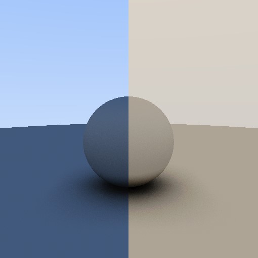 Example implementation that focuses on global illuminatio using path tracing - with one side using multiplication to combine co...