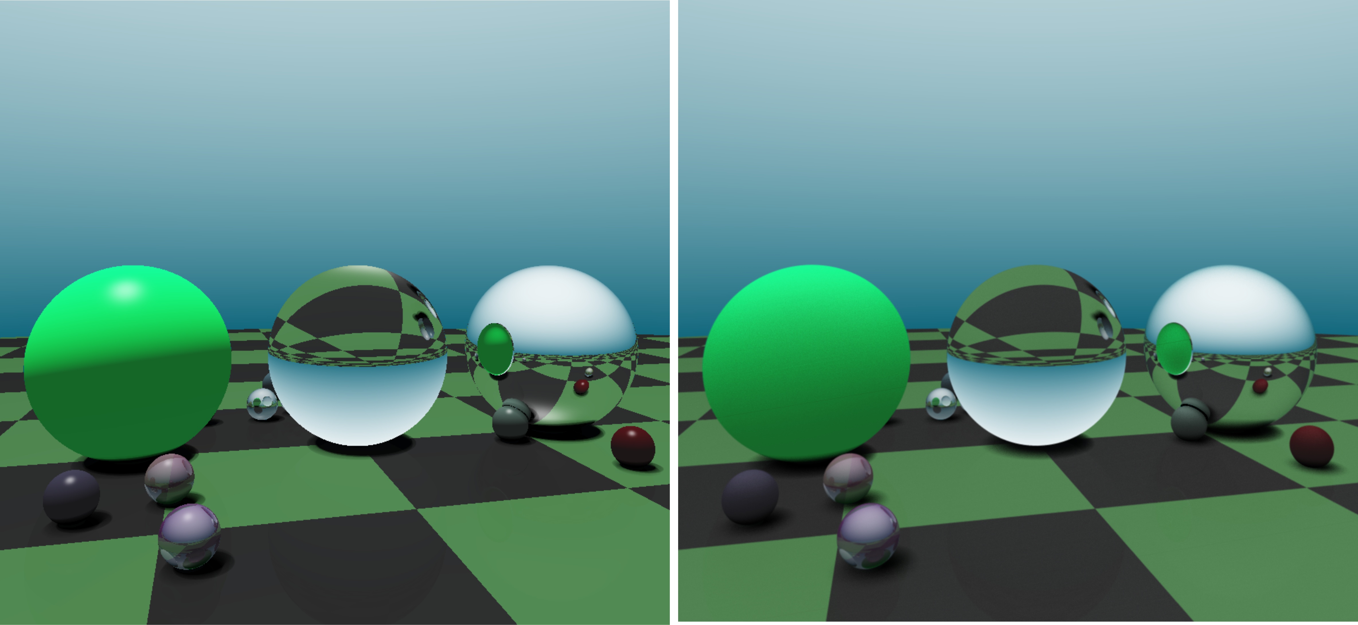 Compare direct lighting with indirect lighting for the diffusion calculation.