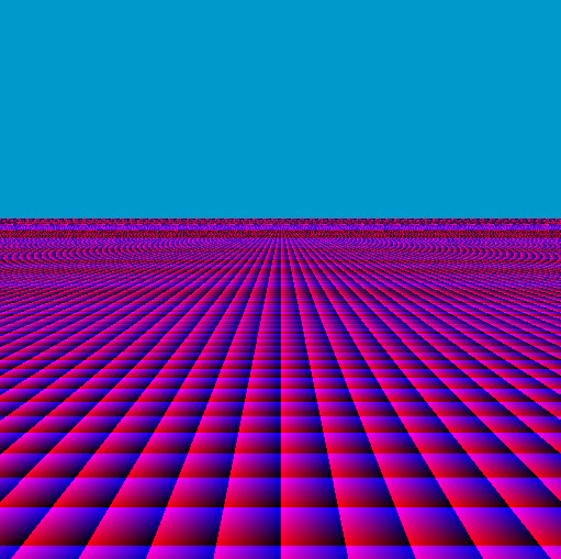 Drawing the fractional part of the floor surface position as a color (x-z) values.