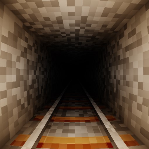 Minecraft tunnel with some extra bells and whistles.