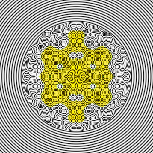 Simple pseudo-fractal using sin/cos and mod function for repeating.