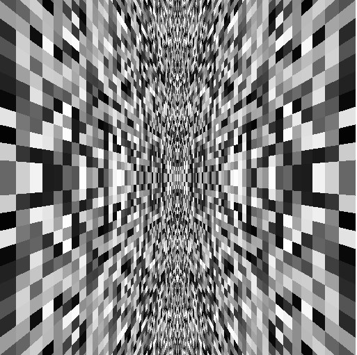 Horizontal squares mapped to disapear into the distance in the centre.