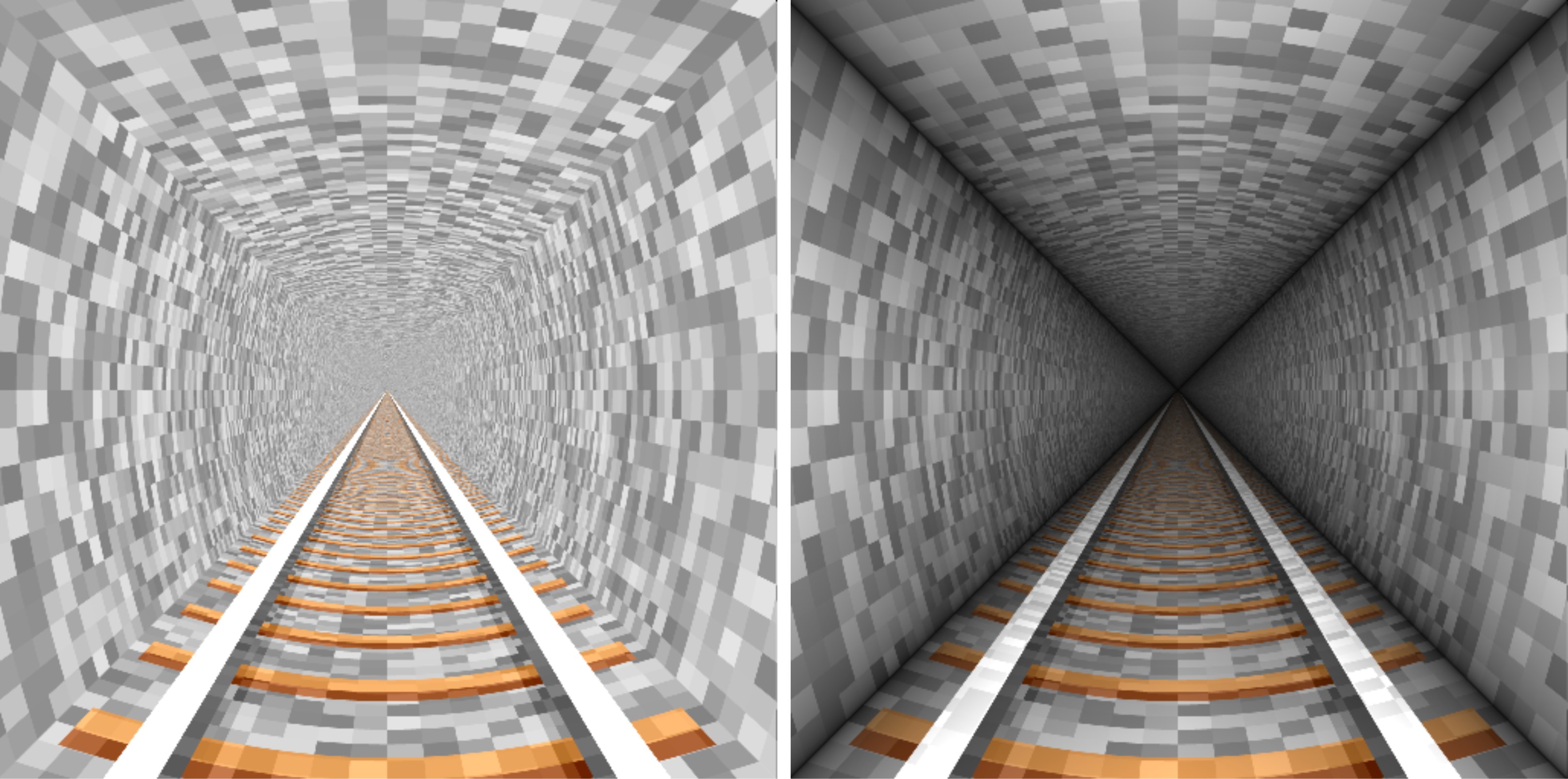 Get the edge values to darken the corners of the tunnel.