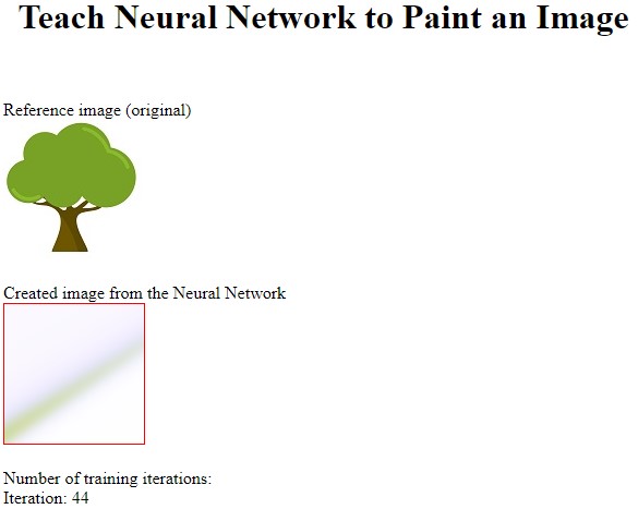 Output for the neural network learning to paint using a reference image as its inspiration.