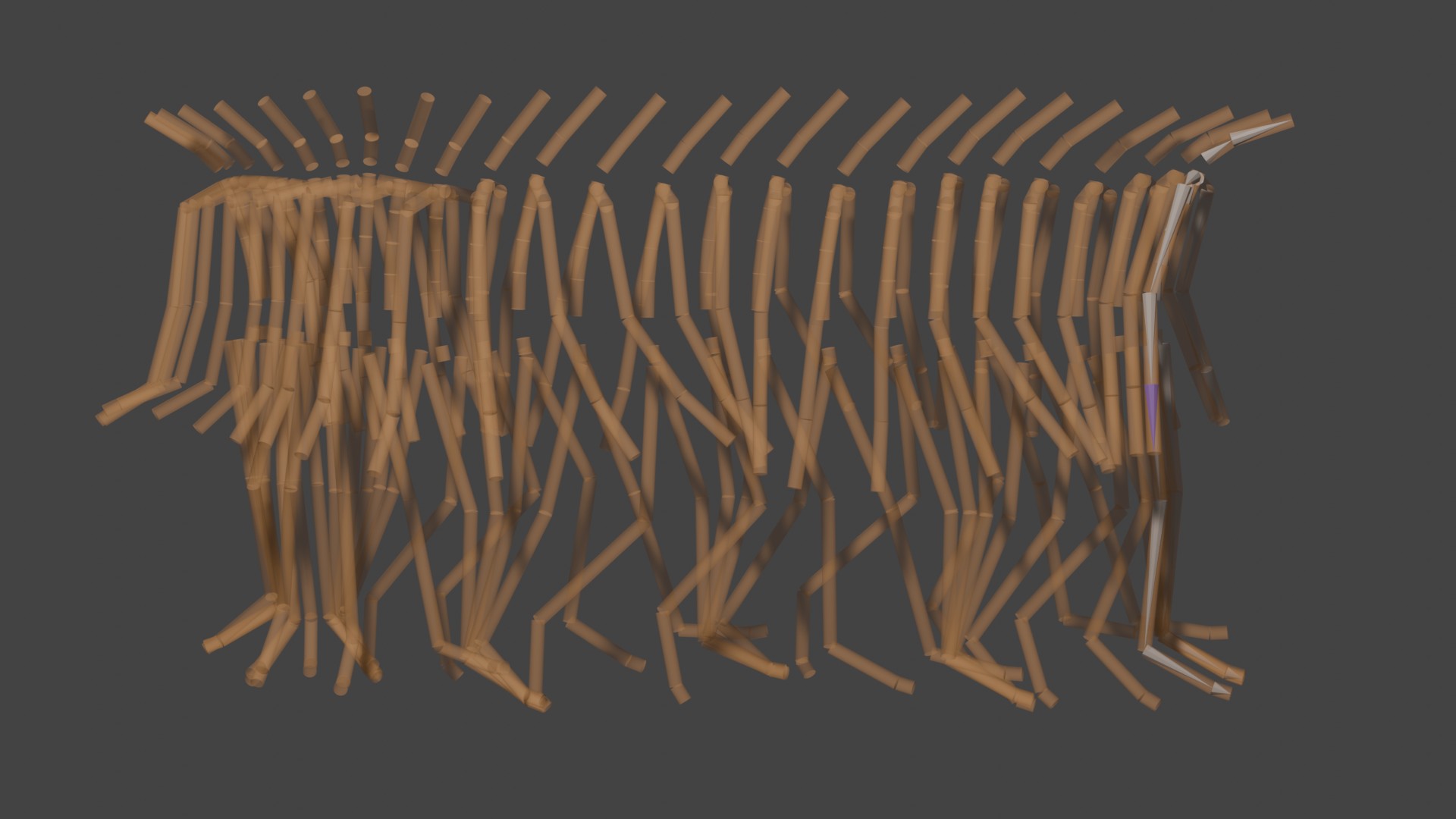 Ghost view of the bvh animation (as capsules).