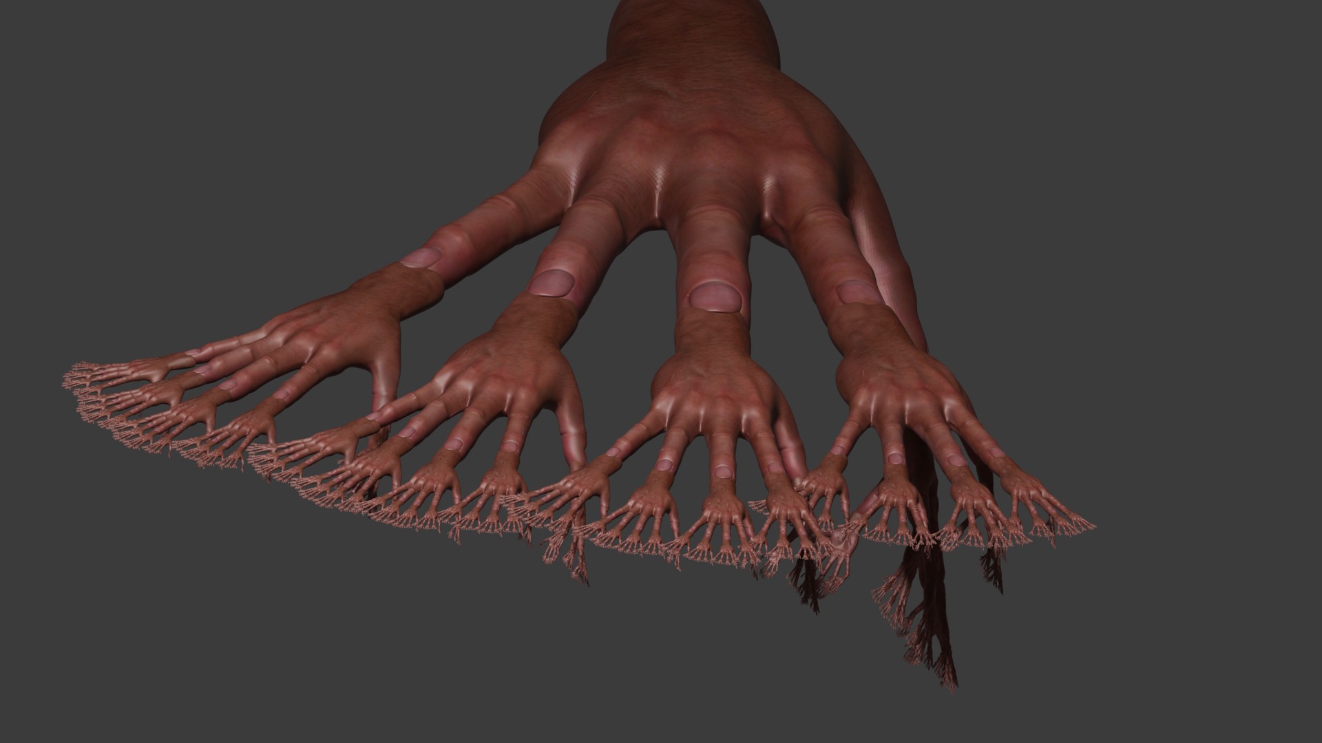 A fractal depth of 4 for the nested child meshes.
